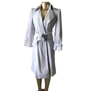 PBD International Trench Coat Womens 5 Gray Belted Vintage Button Front Lined